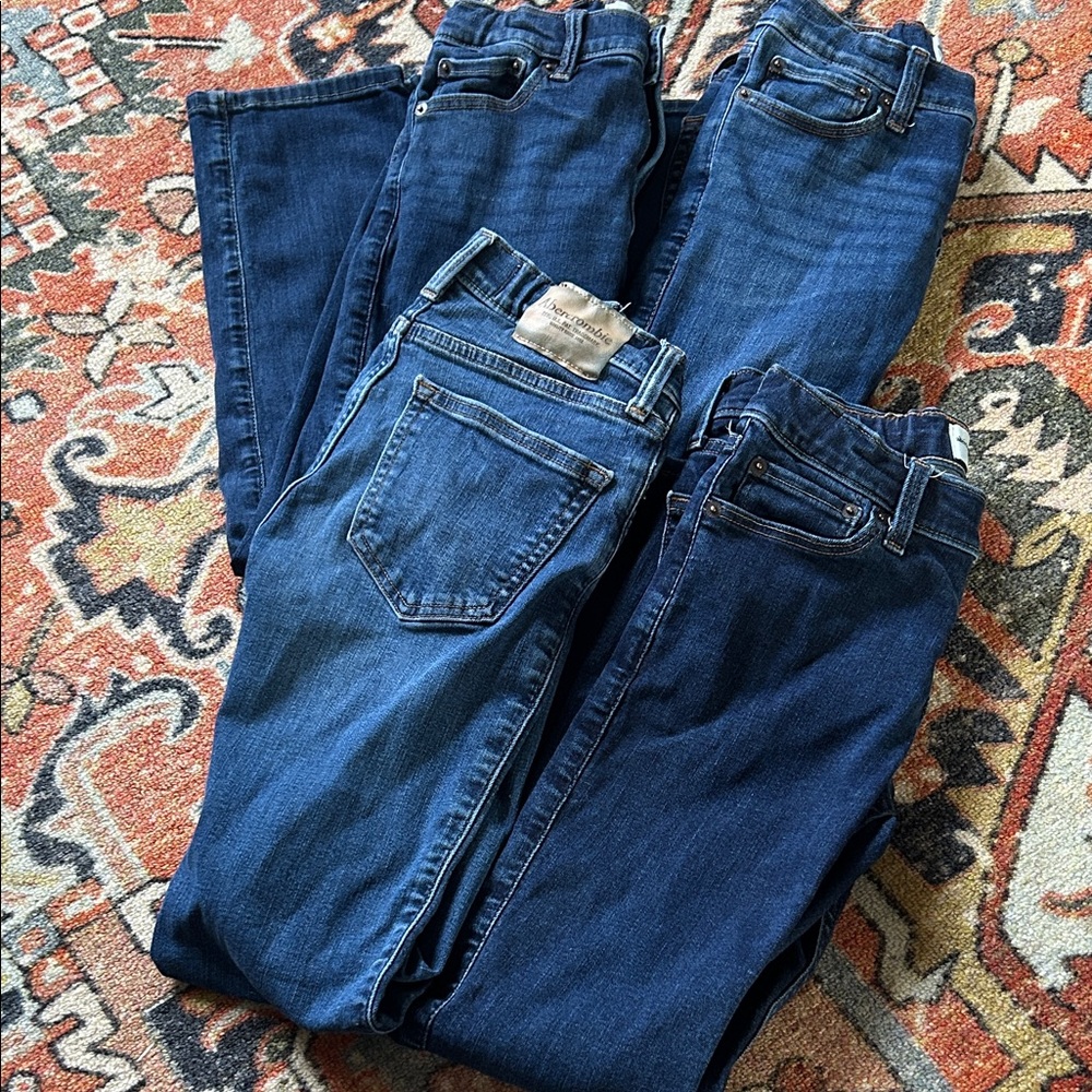abercrombie kids LONG straight leg Jeans - Set of 4